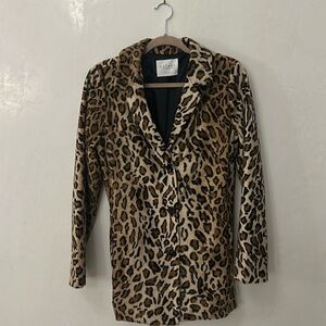 Velvet leopard print blazer. Perfect condition